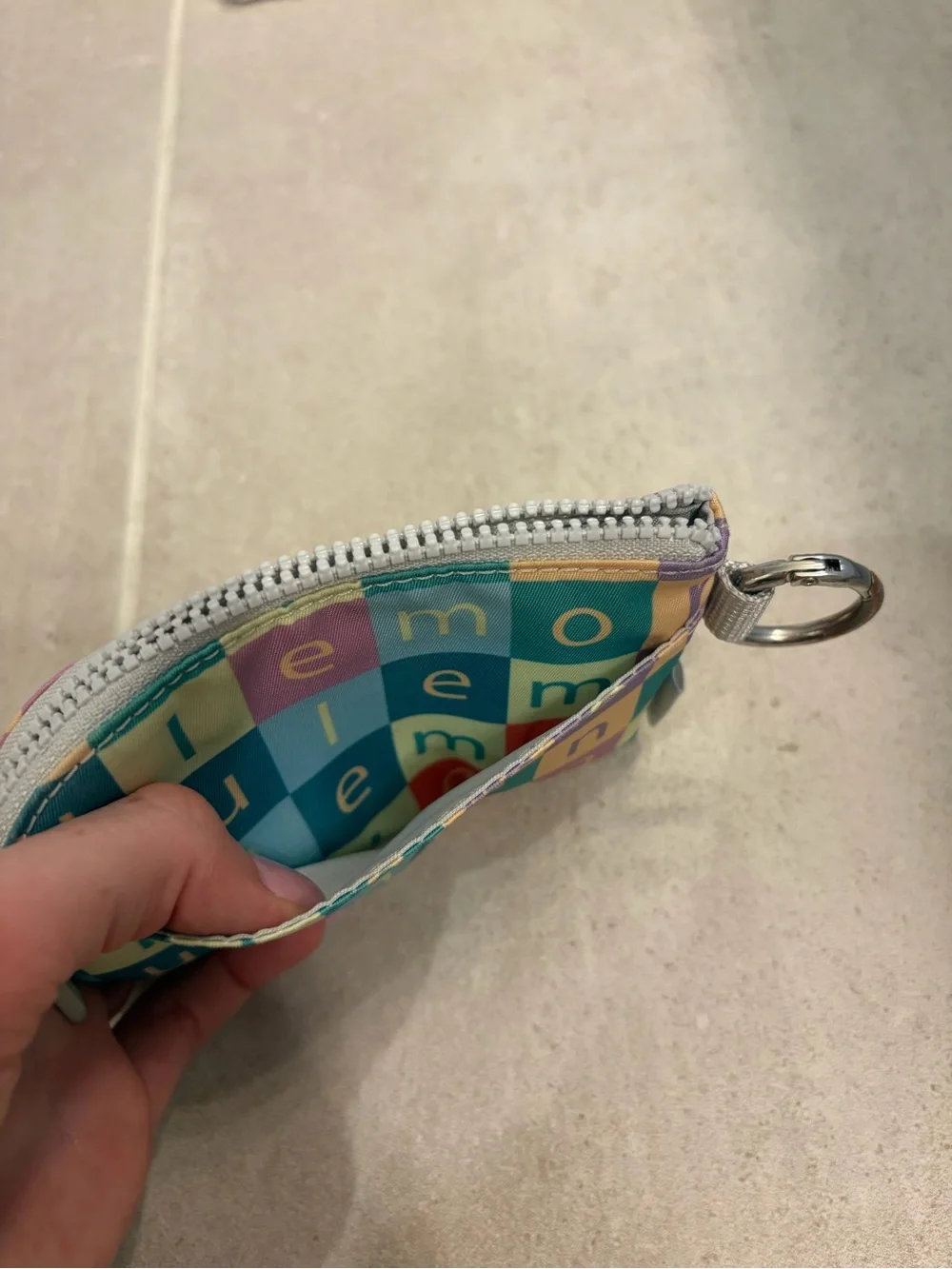Lululemon athletica Multicolor Checker Coin Pouch • clippable mini wallet
